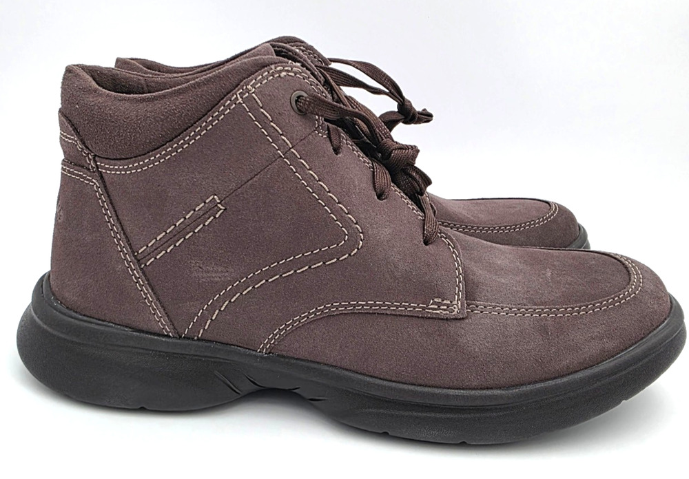 Clarks Men's Bradley Mid Oxford Boot Taupe Suede NEW 9 W Lace Up